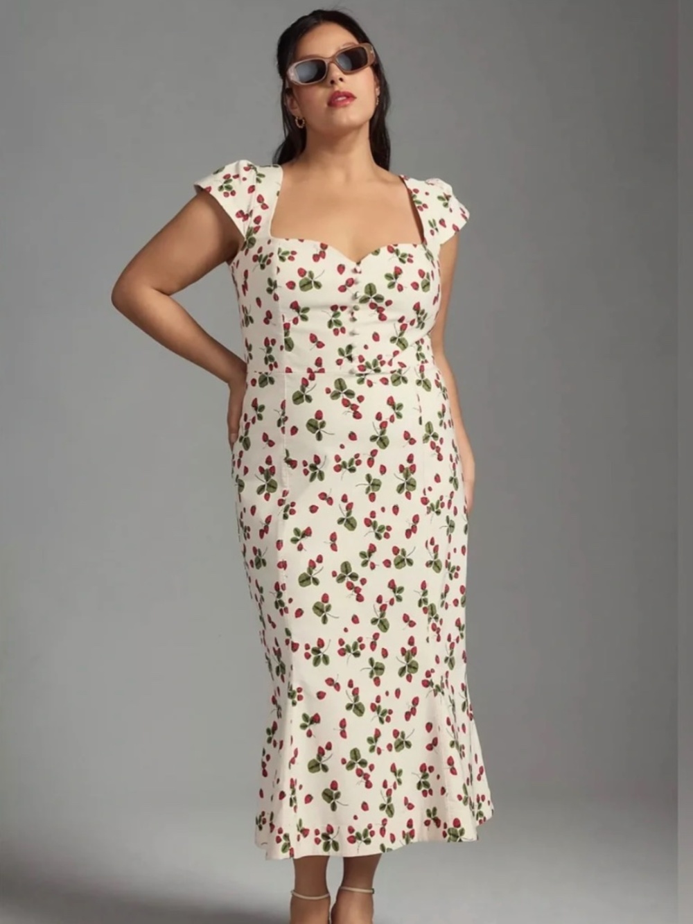 NWT Anthropologie Cecily Fit & Flare Strawberry Sweetheart Dress by Maeve